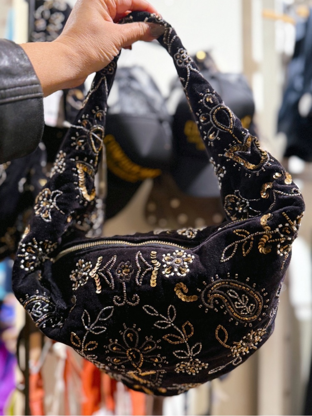 Free People Nashville Nights Velvet Beaded Bag - Picture 2 of 13